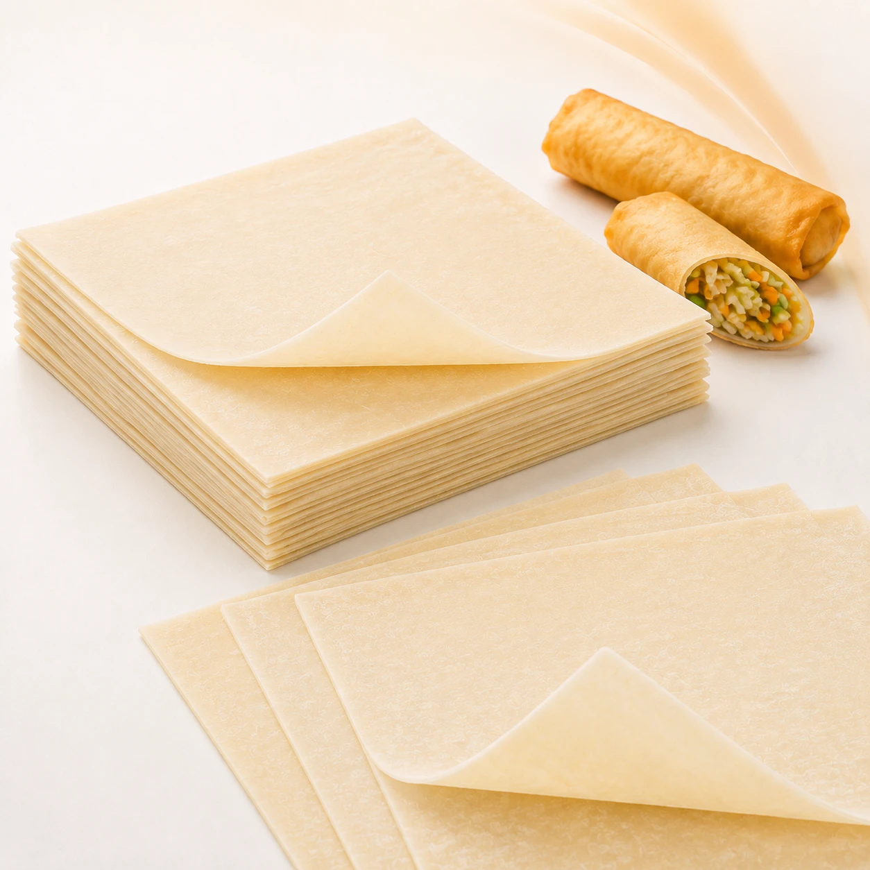 Spring Roll Sheets 8x8 for commercial food production